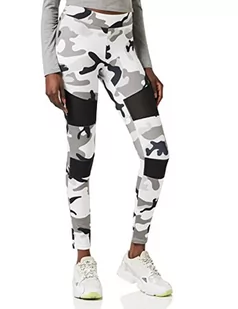 Urban Classics Damskie damskie legginsy Camo Tech, wygodne spodnie sportowe, elastyczne spodnie treningowe z militarnym nadrukiem i wstawkami z siatki, regularny krój skinny fit, SnowCamo, 5XL - Legginsy - miniaturka - grafika 1