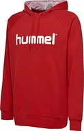 Bluzy męskie - Hummel Hmlgo Cotton męska bluza z kapturem, z logo, czerwony, xl - miniaturka - grafika 1
