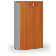 Szafy biurowe - Szafa biurowa z drzwiami PRIMO GRAY, 1434 x 800 x 420 mm, szary/wiśnia - miniaturka - grafika 1