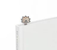 Zakładki do książek - Zakładka do książki kwiat lotosu rose gold - Metalmorphose - miniaturka - grafika 1