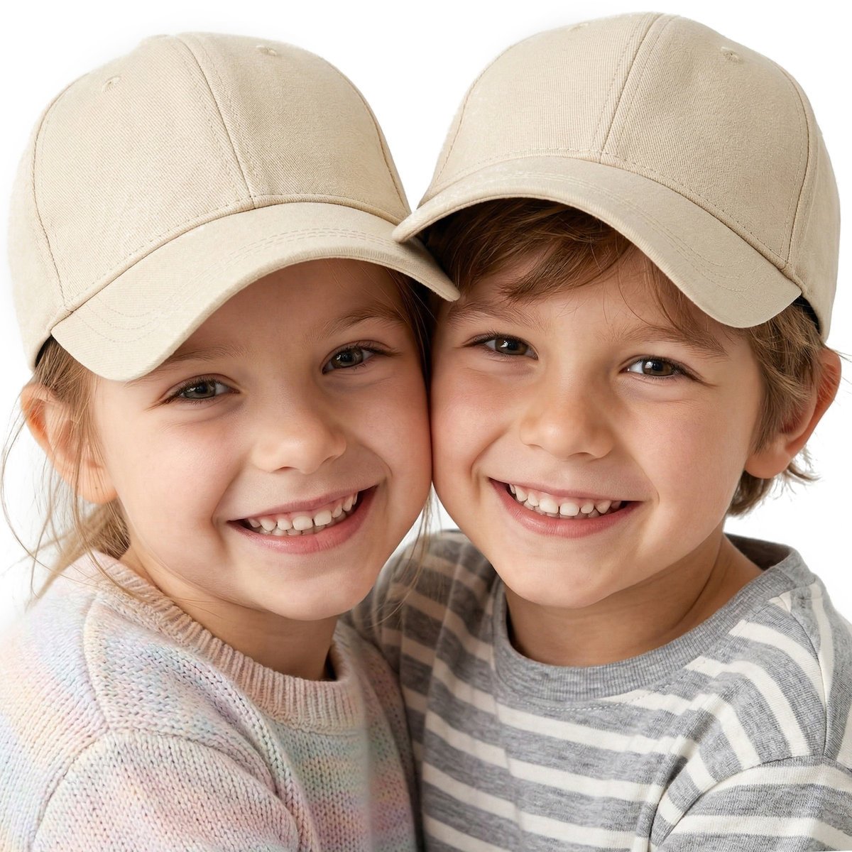 Czapka z Daszkiem Dziecięca Bejsbolówka Bawełniana Regulowana beżowa na lato