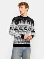 Swetry męskie - Jack&Jones Sweter Xmas Gabriel 12266118 Szary Regular Fit - miniaturka - grafika 1