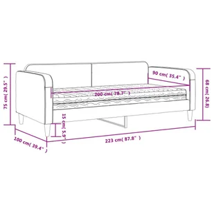 Sofa z materacem do spania, kremowa, 90x200 cm, tkanina Lumarko! - Łóżka - miniaturka - grafika 13