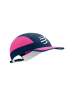 Czapki i chusty sportowe męskie - COMPRESSPORT Czapka biegowa 5 PANEL LIGHT CAP mood indigo/magenta - miniaturka - grafika 1
