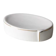 Mydelniczki i dozowniki mydła - Mydelniczka Fold 12 x 8 x 2 cm biało-złoty - miniaturka - grafika 1