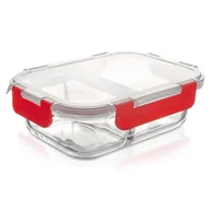 Pojemniki kuchenne - Pojemnik na żywność szklany z pokrywką i uszczelką dzielony 550 ml - miniaturka - grafika 1