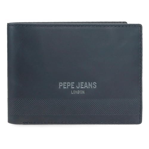 Pepe Jeans Głęboki portfel z portmonetką niebieski 12,5 x 9,5 x 1 cm skóra by Joumma Bags, Niebieski, Talla única, Portfel z portfelem