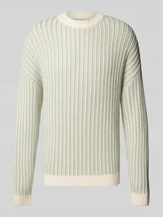 Sweter z dzianiny z okrągłym dekoltem - Swetry męskie - miniaturka - grafika 1