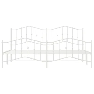 Metalowa rama łóżka z wezgłowiem i zanóżkiem, biała, 193x203 cm Lumarko! - Łóżka - miniaturka - grafika 6