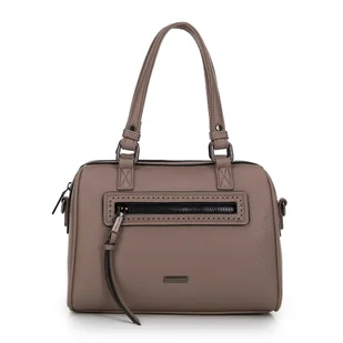 Torba kuferek z ekoskóry groszkowa beżowa - Torebki damskie - miniaturka - grafika 1