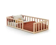 Łóżeczka i kojce - WEBABY - Łóżko z drewnianą podłogą z surowego buku - miniaturka - grafika 1