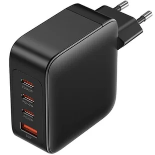 Ładowarka sieciowa, Vention, FEIB0-EU, 3xUSB-C, USB- A, 140W/140W/30W/18W, GaN (czarna) - Ładowarki do telefonów Ładowarka sieciowa, Vention, FEIB0-EU, 3xUSB-C, USB- A, 140W/140W/30W/18W, GaN (czarna) - Ładowarki do telefonów - miniaturka - grafika 1