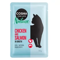 Mokra karma dla kotów - Pakiet Cosma Nature, saszetki, 24 x 50 g  - Kurczak i łosoś - miniaturka - grafika 1