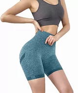 Legginsy - EULLA Spodenki do jogi Kontrolowanie brzucha Legginsy Fitness Elastyczne M, 07 Krótkie Niebieskie Niebo, M - miniaturka - grafika 1