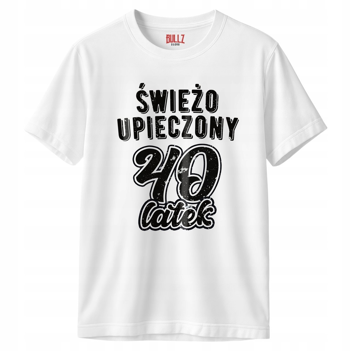 Koszulka biała męska Świeżo Upieczony 40 Urodziny Prezent r. L