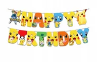 Dekoracje sali - Girlanda POKEMON baner na urodziny 180cm - miniaturka - grafika 1