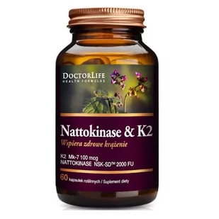 Doctor Life Doctor Life Nattokinase & K2 K2 Mk-7 100mg suplement diety 100 kapsułek - Suplementy naturalne - miniaturka - grafika 1