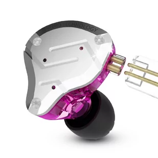 KZ ZS10 Pro Wired Earphone 4BA 1DD HiFi Bass with Mic - Purple - Słuchawki - miniaturka - grafika 2