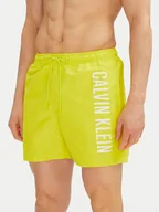 Kąpielówki męskie - Calvin Klein Swimwear Szorty kąpielowe KM0KM01092 Żółty Regular Fit - miniaturka - grafika 1