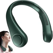 Klimatyzatory - Przenośny wentylator na szyję wiatrak chłodzący klimatyzator zielony - miniaturka - grafika 1