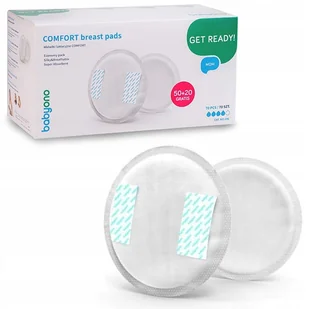 BABYONO WKŁADKI LAKTACYJNE COMFORT BIAŁE 50 + 20 ULTRACHŁONNE ODDYCHAJĄCE - Akcesoria do karmienia - miniaturka - grafika 1