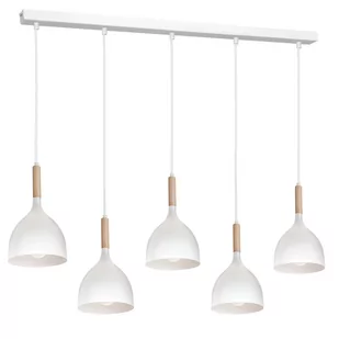 Luminex Noak 3711 lampa wisząca zwis 5x60W E27 biały/naturalny - Lampy sufitowe - miniaturka - grafika 1