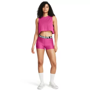 Damskie legginsy krótkie treningowe Under Armour UA HG Authentics Shorty - różowe - UNDER ARMOUR - Spodnie sportowe damskie - miniaturka - grafika 1