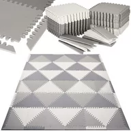 Maty piankowe - Springos Mata piankowa trójkąty 186x186 cm szare puzzle dla dzieci, do ćwiczeń pianka EVA FM0023 - miniaturka - grafika 1
