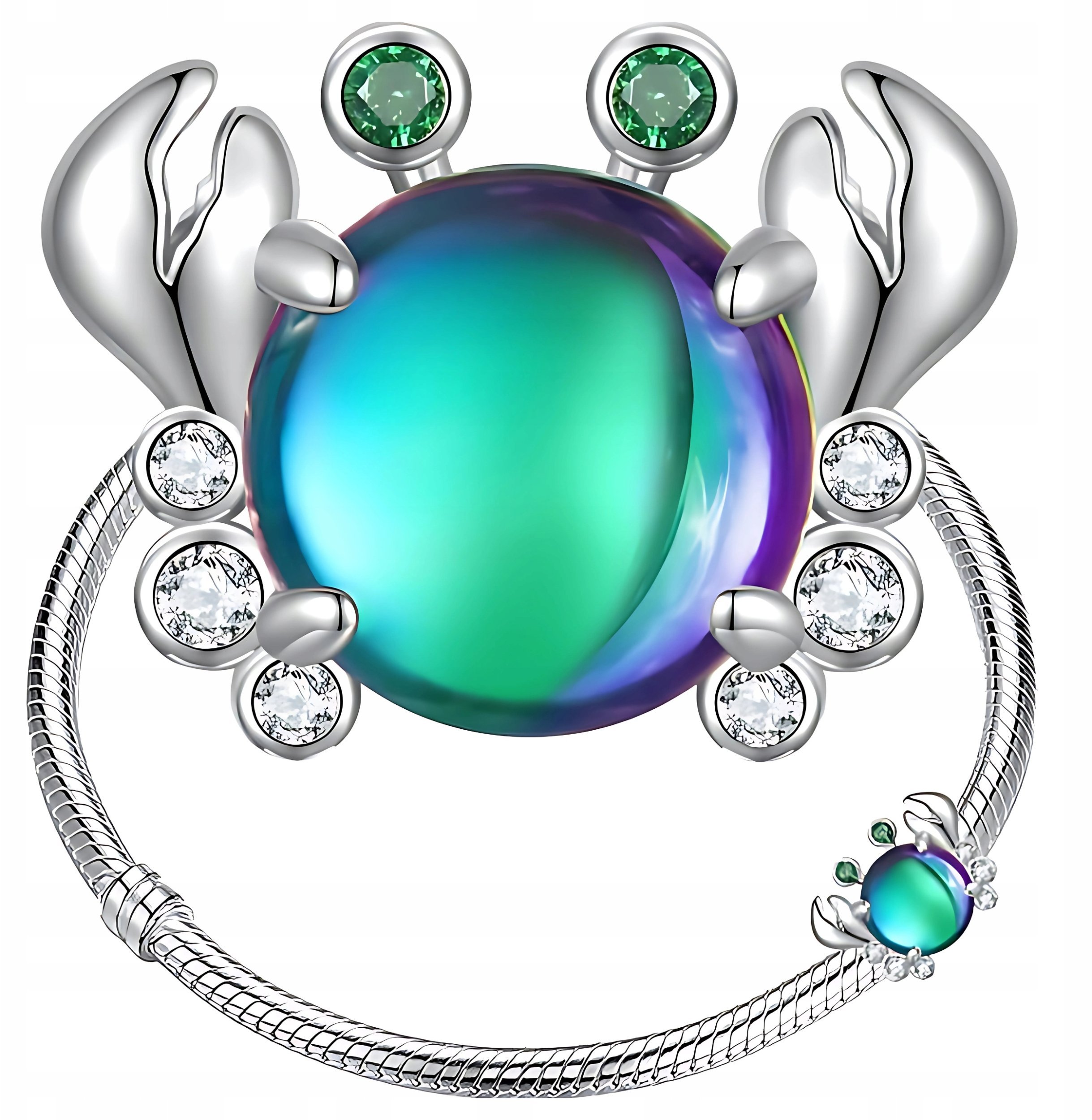 Ivybands CHARMS KRAB holo zawieszka cyrkonia koralik beads charms srebro pr 925 S925