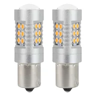 Żarówki samochodowe - CANBUS AMiO Żarówki led 24smd 3030 1156 py21w) pomarańczowa 12v/24v - miniaturka - grafika 1