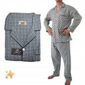 Piżamy damskie - PIŻAMA MĘSKA FLANELOWA FORMAX rozpinana 5XL guziki kieszenie duży rozmiar - miniaturka - grafika 1