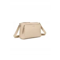 Torebki damskie - Modna Dwukomorowa Listonoszka Torebka Damska LUIGISANTO Beżowa - miniaturka - grafika 1