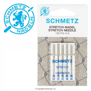 130/705 H-S V3S Igły do stretchu i dzianin SCHMETZ do maszyn domowych mix, 5szt. 3x75, 2x90 - Akcesoria i części do maszyn do szycia - miniaturka - grafika 1