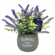 Sztuczne kwiaty - SZTUCZNA ROŚLINA LAWENDA Z ZIELENIĄ W CERAMICZNEJ DONICZCE - miniaturka - grafika 1