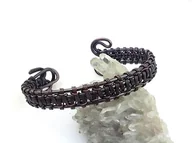 Bransolety męskie - Męska bransoleta z drutu miedzianego, obwód 20 cm, regulowany, waga 26 gram, znak Byka i Strzelca, rękodzieło - miniaturka - grafika 1