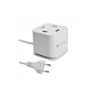 Techly Ładowarka sieciowa 4x USB 5V 9,6A biała 102963 - Ładowarki do telefonów - miniaturka - grafika 1
