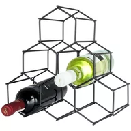 Pozostałe akcesoria barmańskie - Vilde Stojak Na Wino Metalowy Czarny 6 Butelek 29,5X14,5X28,5 Cm - miniaturka - grafika 1