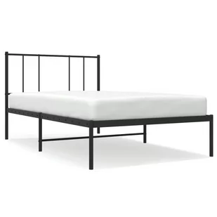 Metalowa rama łóżka z wezgłowiem, czarna, 75x190 cm Lumarko! - Łóżka - miniaturka - grafika 3