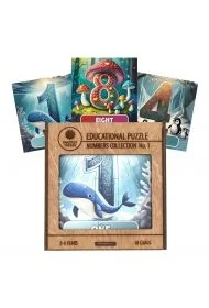 Edukacyjne puzzle, drewniane karty z cyframi, kolekcja nr 1, angielskie - Puzzle - miniaturka - grafika 1