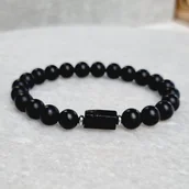 Bransolety męskie - Bransoletka męska czarny turmalin i onyks kamienie naturalne Club - miniaturka - grafika 1