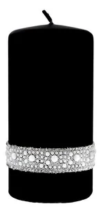 Artman SWIECE Świeca ozdobna Crystal Pearl walec średni czarny 1szt - Świece - miniaturka - grafika 1