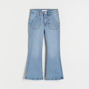 Spodnie i spodenki dla dziewczynek - Reserved - Elastyczne jeansy flare - Niebieski - miniaturka - grafika 1