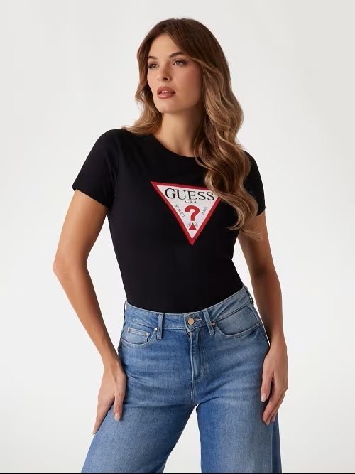 t-shirt donna guess w1yi1b i3z14 jblk