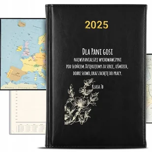KALENDARZ 2025 Rok Książkowy Czarny Planer Dla Wychowawczyni IMIĘ KREATOR - Kalendarze - miniaturka - grafika 1