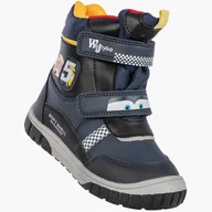 Śniegowce damskie - Śniegowce Dziecięce Ekoskóra Ocieplane Na Rzepy Zimowe Granatowe Wojtyłko 3Z24098 30 Granatowy - miniaturka - grafika 1