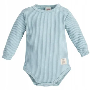 Body niemowlęce koperta bawełna prążek Makoma Harmony Natural Turkus 56 cm - Body dla niemowląt - miniaturka - grafika 1