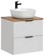 Szafki łazienkowe - Szafka 60 cm ADEL WHITE  z umywalką SMILE i blatem - miniaturka - grafika 1