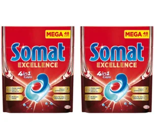 Somat Excellence 4w1 zestaw 2x48szt. - Środki do zmywarek - miniaturka - grafika 1