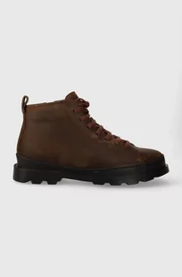 Camper buty skórzane Brutus męskie kolor brązowy - Botki męskie - miniaturka - grafika 1