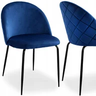 Krzesła - Krzesło aksamitne FARGO Velvet Granatowe - miniaturka - grafika 1